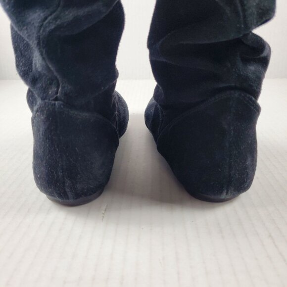 Steve Madden Women's Tarzan Black Suede Flat Heel Slouchy Scrunch Pirate Boots 7 - Picture 5 of 9
